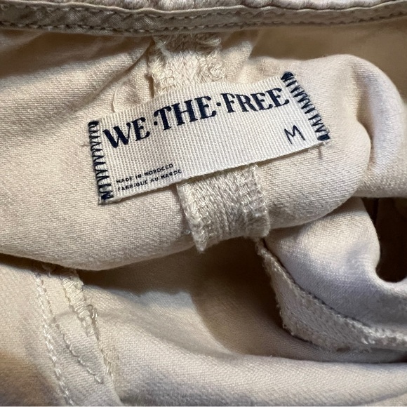 Free People We The Free Jumpsuit Womens High Roller Ivory Denim Pull On Overall - Picture 5 of 11